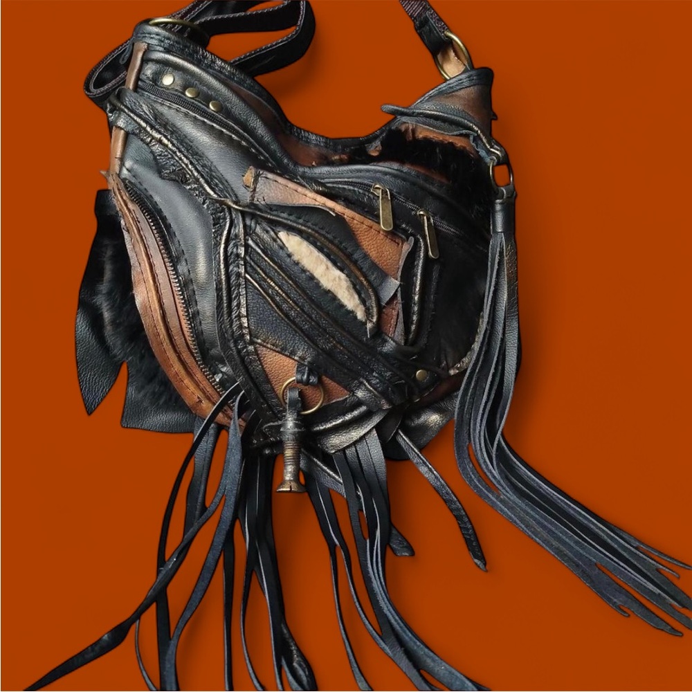 Artisan Hand-Crafted Premium Leather Hobo Bag- Collector Level- Wearable Art